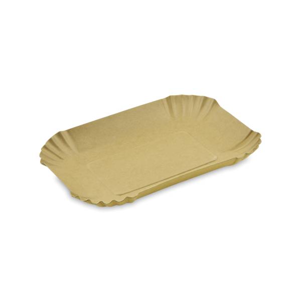 Pappschale fettdicht eckig kraft 18 x 13 x 3 cm – 250 Stück
