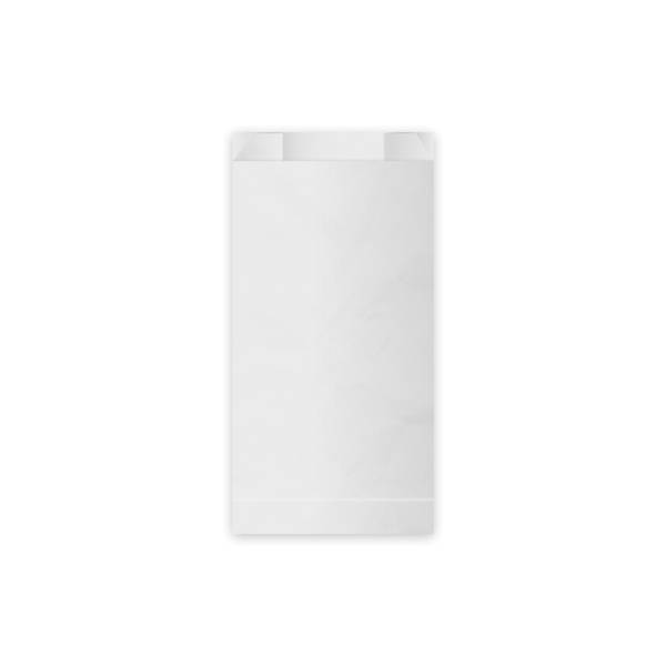 Papierfaltenbeutel (FSC Mix) weiß 12+5 x 24 cm 1kg - 100 Stück