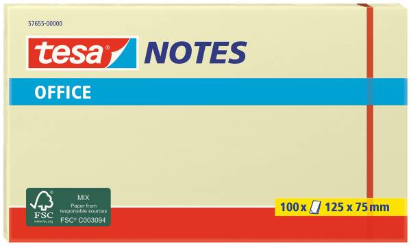Office Notes 75x125mm gelb 100 Blatt TESA 576550000