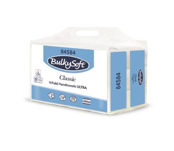 BulkySoft® Papierhandtücher V-Falz Classic EasyBag 2-lagig 24×21 cm