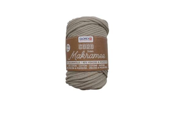 Glorex Wolle Makramee Cord gewebt 3 mm, 250 g, Beige