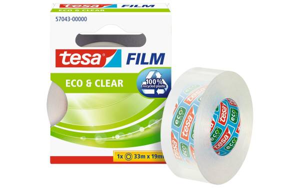 Klebefilm eco&amp;clear 33mx19mm lösungsmittelfrei TESA 570430000