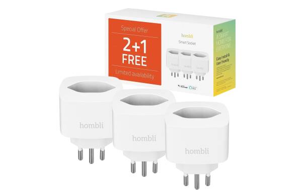 Hombli Smart Swiss Socket Promo Pack 2+1 – white