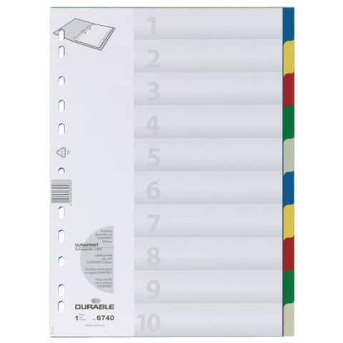 DURABLE Kunststoff-Register, A4, PP, 10-teilig