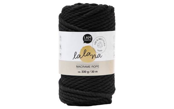 lalana Wolle Makramee Rope 5 mm, 330 g, Schwarz