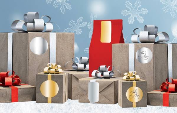 HERMA Weihnachts-Sticker, eckig, 26 x 54 mm, silber