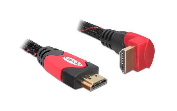 Delock Kabel gewinkelt unten HDMI – HDMI, 5 m, Rot