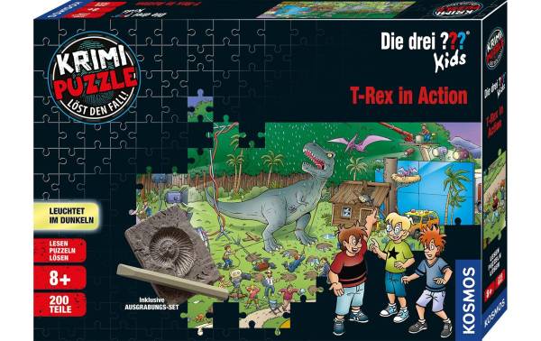 Kosmos Krimi-Puzzle Die drei??? T-Rex in Action