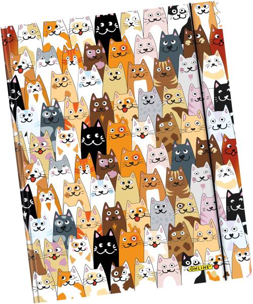 ONLINE Gummizugmappe A4 10115/6 Fluffy Cats