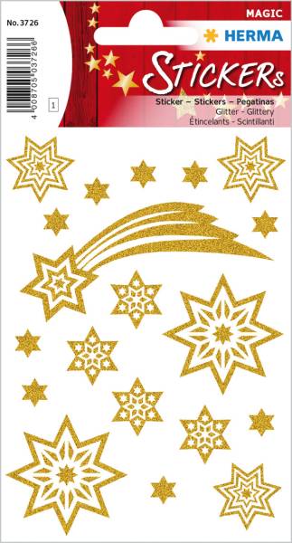 Sticker Weihnachten gold 19 Stück/1 Blatt HERMA 3726
