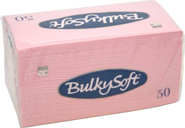 Servietten Bulkysoft, 2-lagig, 1/8 Falz, rosa, 33x33cm - Karton à 40 Pack / Pack à 50 Servietten