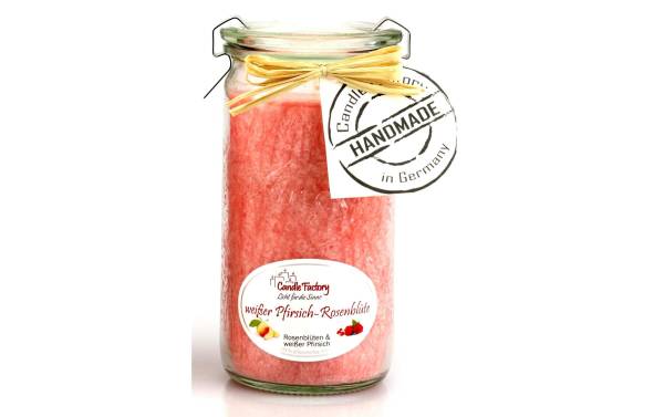 Candle Factory Duftkerze weisser Pfirsich und Rosenblüte Mini Jumbo