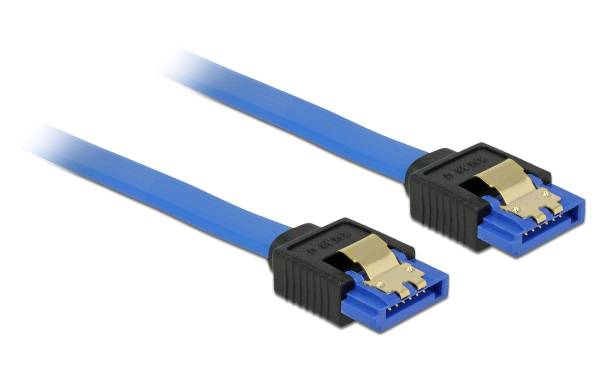 Delock SATA3-Kabel 50cm blau, Metal-Clip