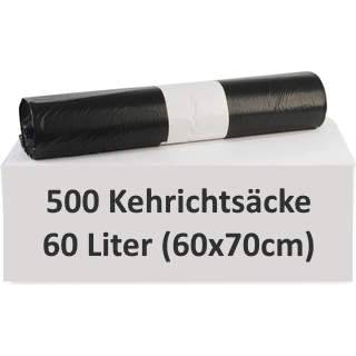500x Mülleimerbeutel (LDPE) stark schwarz 60 x 70 cm 60L – 20×25 Stück