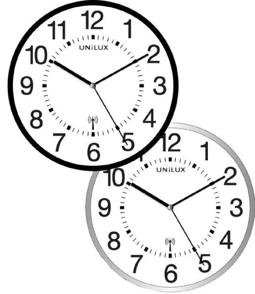 UNiLUX Wanduhr/Funkuhr 'WAVE', Durchmesser: 300 mm, schwarz