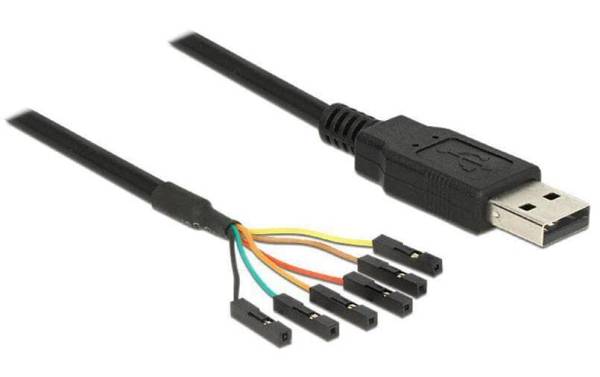 Delock USB 2.0-Kabel TTL Seriel 6 Pin (5 V) USB A – Pinheader 1.8 m