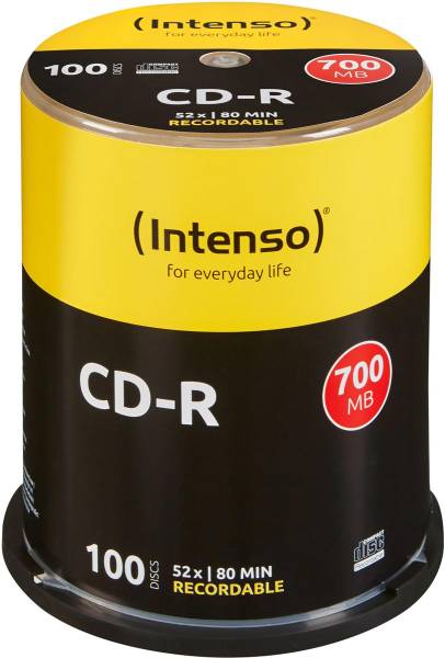 CD-R Cake Box 80MIN/700MB 52X 100 PCS INTENSO 1001126