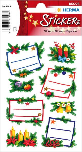 Sticker Weihnachten bunt 16 Stück/2 Blatt HERMA 3893