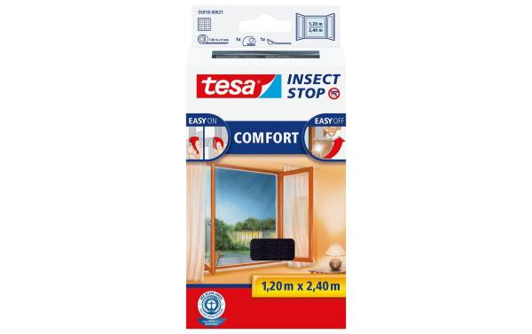 tesa Fliegengitter COMFORT für bodentiefe Fenster, anthrazit