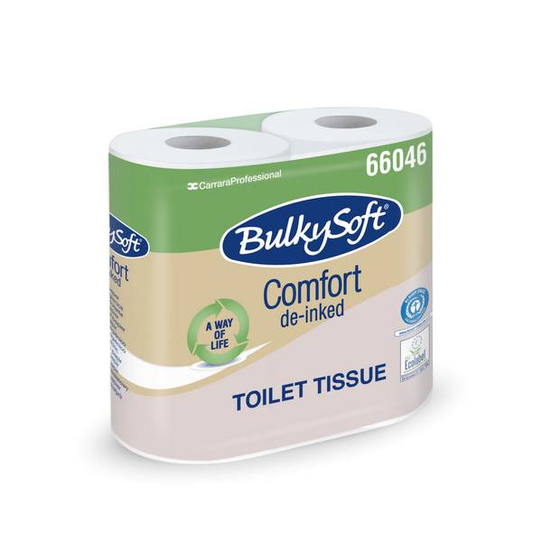 WC-Papier Comfort Bulkysoft Recycling weiss, 2-lagig 9,5x11,5cm,400 Blatt -40 Stück