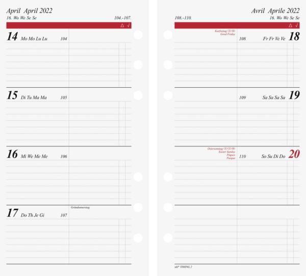 rido idé Kalender-Einlage "Wochenkalendarium I", 2024