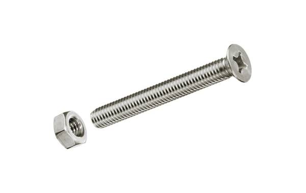 Krafter Metrische Schrauben M 6 x 30 mm mit Muttern Edelstahl, 4 Stk