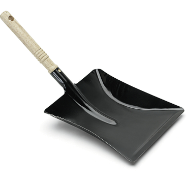 AlpineX® Kehrschaufel Metall schwarz lackiert mit Holzgriff
