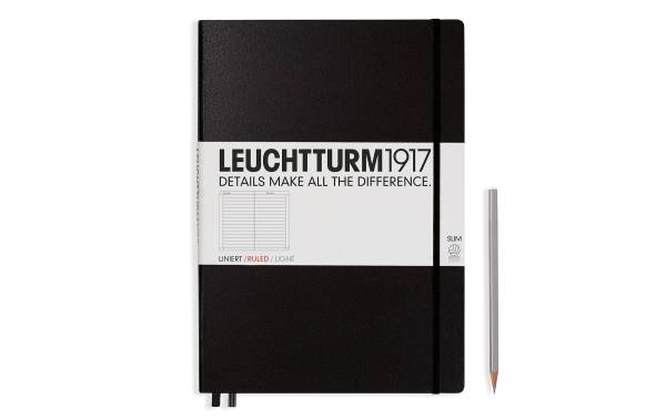 Leuchtturm Notizbuch Master Slim A4, Liniert, Schwarz