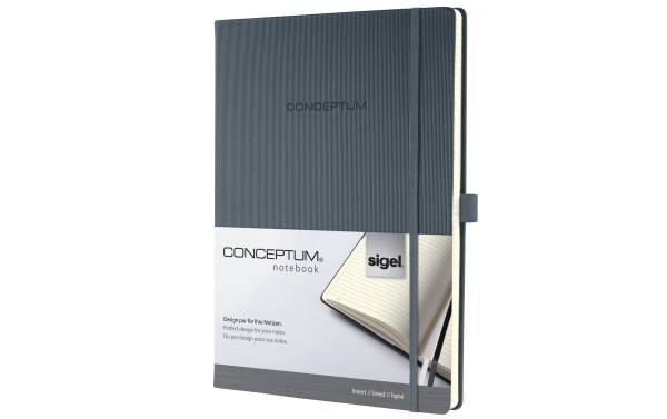 Sigel Notizbuch Conceptum A4, Liniert, Dunkelgrau