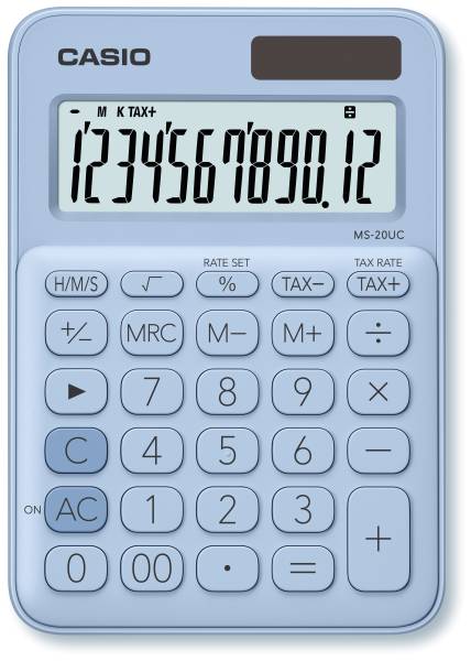 CASIO Mini Taschenrechner MS20UCLB 12-stellig hellblau