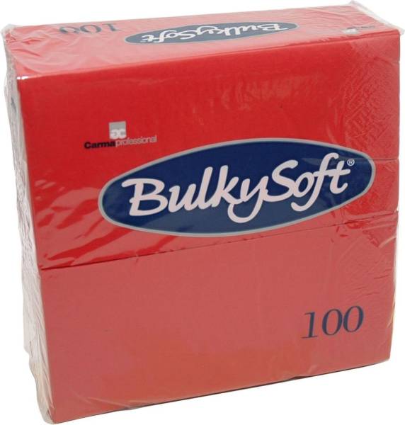 Servietten Bulkysoft, 2-lagig, 1/8 Falz, rot, 40x40cm – Karton à 20 Pack / Pa…