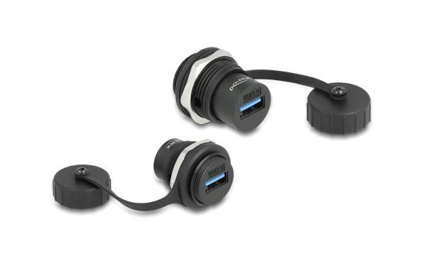 Delock USB 3.2 Gen 1 Typ-A Einbaubuchse IP67 staub- & wasserdicht