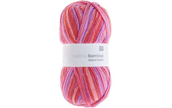 Rico Design Wolle Bamboo für Socken 4-fädig, 100 g, Rot; Lila