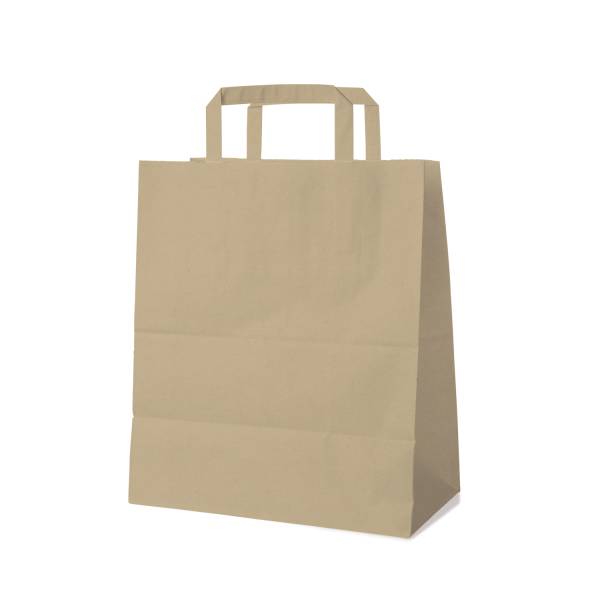 Papiertragetasche braun 26+14 x 32 cm – 250 Stück