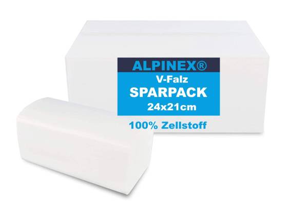 Sparpack Faltpapier AlpineX® V-Falz 2-lagig Zellstoff hochweiss