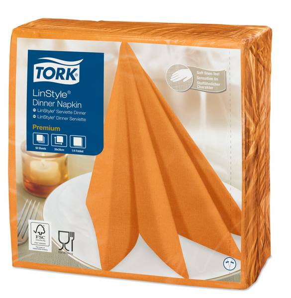 TORK-478851 Premium LinStyle Dinnerservietten Orange –