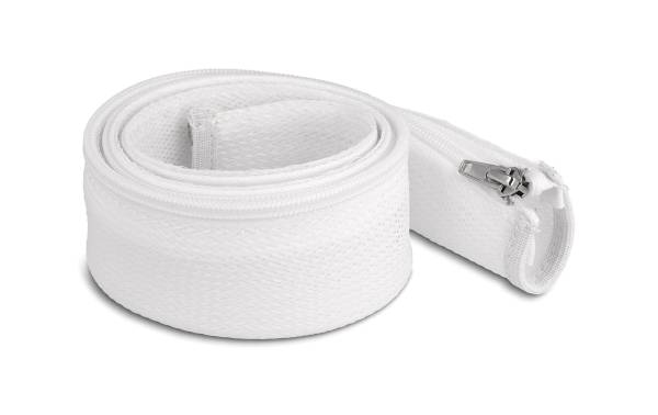 Delock Geflechtschlauch mit Reissverschluss 1 m x 50 mm Weiss