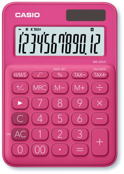 CASIO Mini Taschenrechner MS20UCRD 12-stellig rot