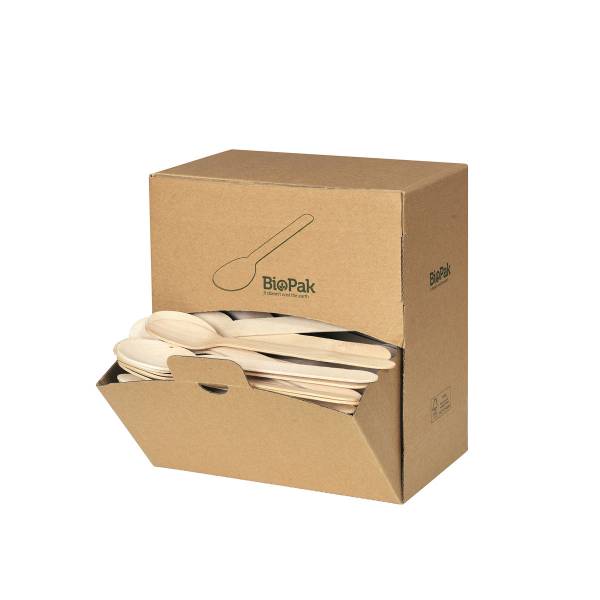 DUNI Einweggeschirr, Löffel Spenderbox, Dinner, BioPak – 1 Karton = 5 Spender…
