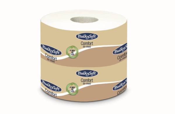 Toilettenpapier Comfort Bulkysoft, weiss, Recycling, 2-lagig, 170 Blatt, 9,5x10,5cm - Karton à 96 Ro