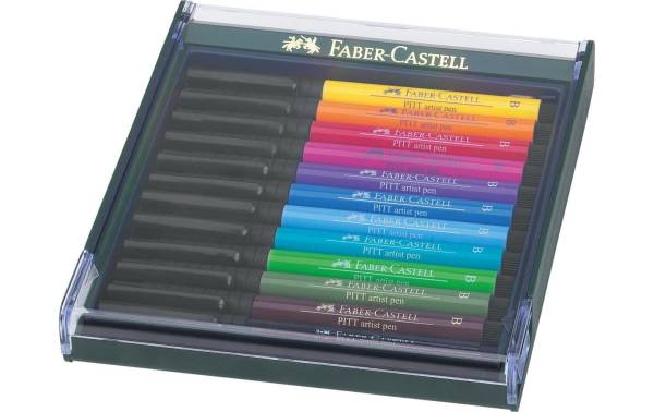 FABER-CASTELL Tuschestift PITT artist pen, 12er Etui Basic