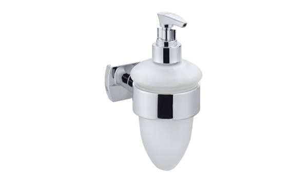 BIASCA Wandseifenspender 10.7 x 7.2 x 16.5 cm 300 ml, Weiss, Silber