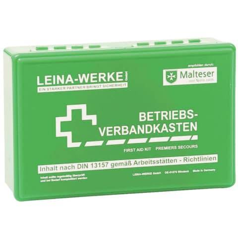 LEINA Betriebsverbandkasten, Inhalt DIN 13157, grün