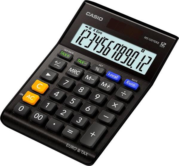CASIO Euro Tischrechner EXTRA BIC MS120TERL 12-stellig schwarz