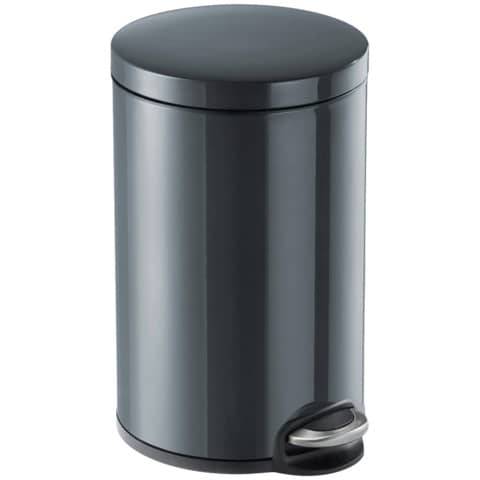 DURABLE Tret-Abfalleimer Metall, rund, 12 Liter, anthrazit