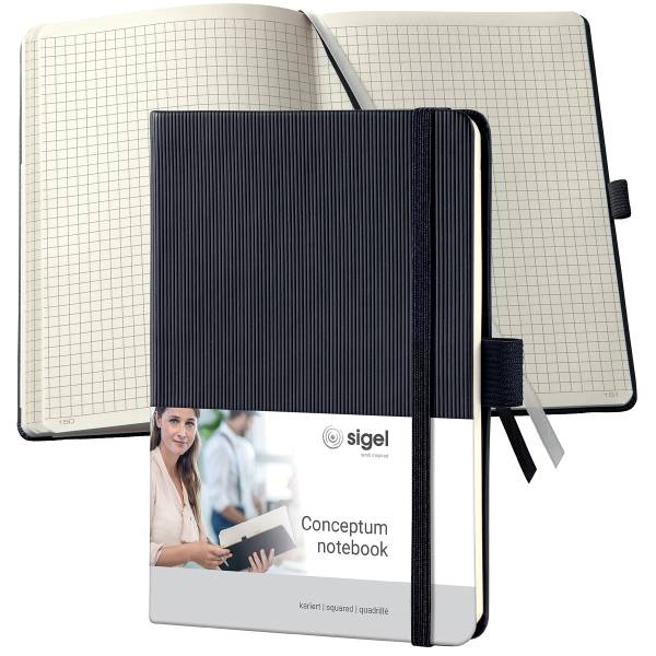 CONCEPTUM Notizbuch A6 CO131 kariert schwarz