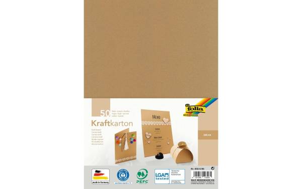 folia Kraftkarton, 230 g/qm, DIN A4, 50 Blatt