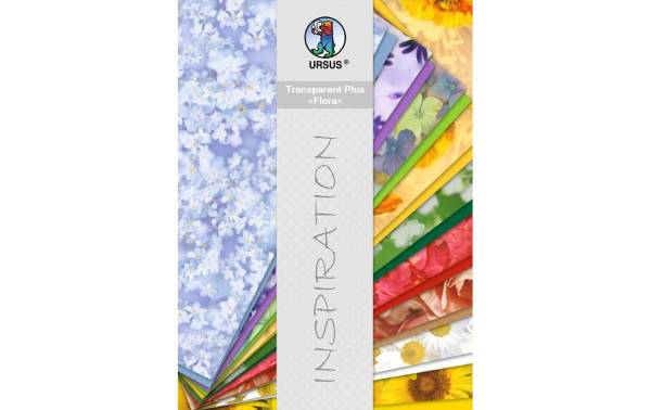 URSUS Transparentpapier Flora A4, 115 g/m², 18 Stück, Mehrfarbig