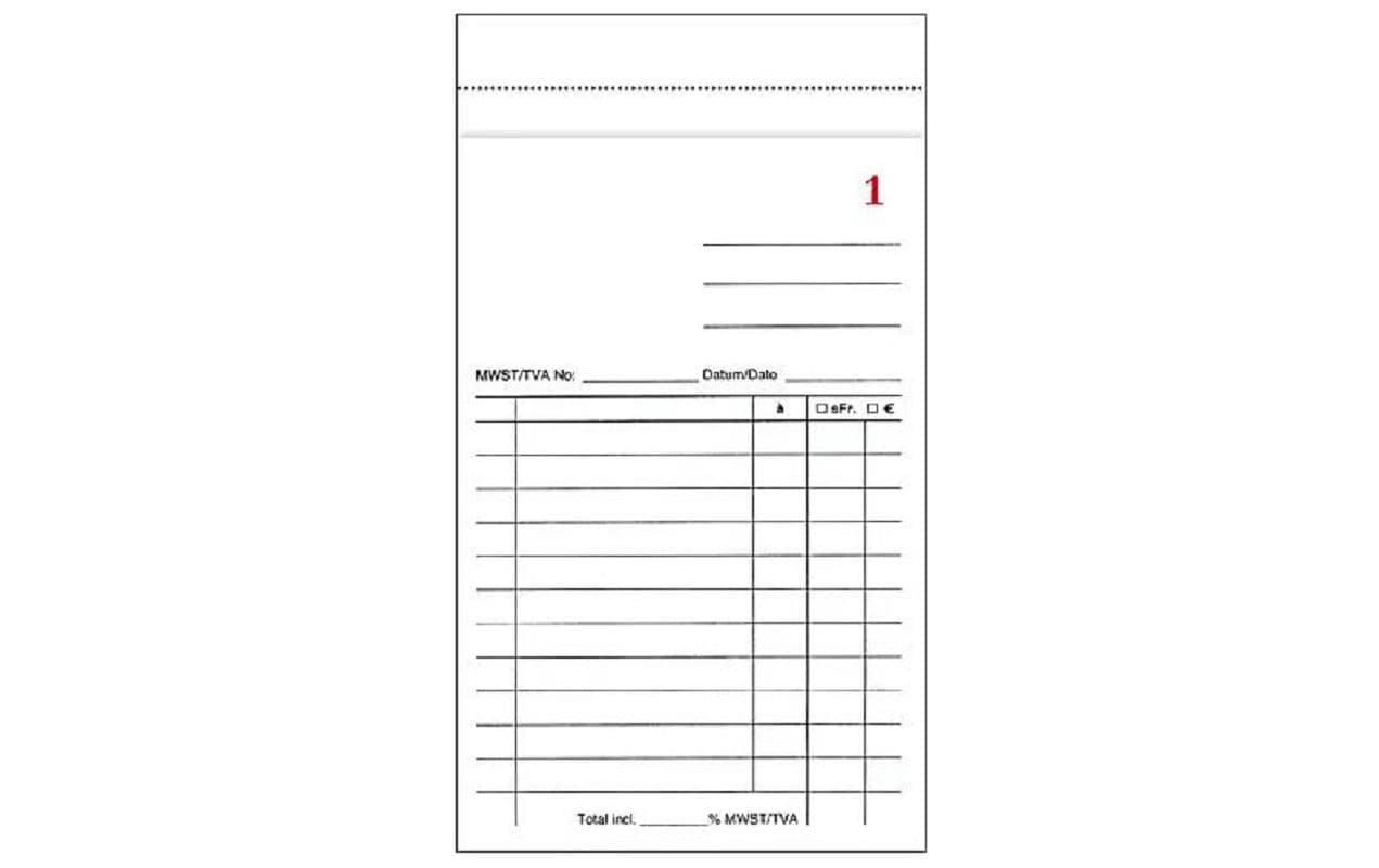 RNKVERLAG Kassenblock – Unten Geheftet, Nummeriert, 10 Stück Im Pack