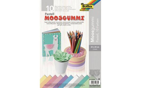 folia Moosgummi PASTELL, nicht selbstklebend, 10 Blatt